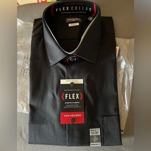 Van Heusen Regular Fit Stretch Solid Dress Shirt 18 34/35 NWT